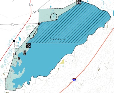 Prewitt Reservior Map